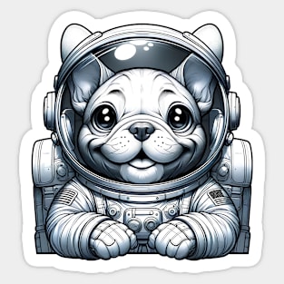 French Bulldog Astronaut Art Design Sticker